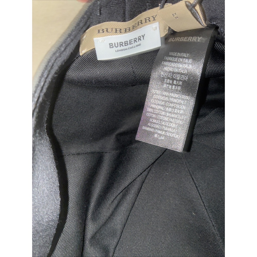 BURBERRY Baseball Cap Men's‎ M Black October B Series Kingdom Logo Italy NEW - Picture 8 of 9